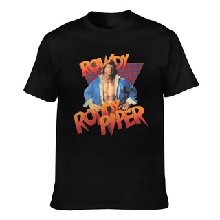 เสื้อยืดวินเทจเสื้อยืดคอกลม พิมพ์ลายการ์ตูน Rowdy Roddy Piper Comics แฟชั่นสําหรับผู้ชายS-4XL