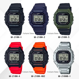 สินค้า casio แท้100% นาฬิกาข้อมือชาย สายยาง รุ่นw218 มีใบรับประกัน1ปี