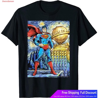 Swordsman เสื้อยืดยอดนิยม DC Comics Superman Starry Night Style Portrait T-Shirt Short sleeve T-shirtsPUy