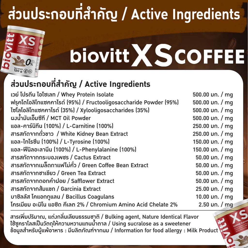ภาพสินค้าใหม่ Biovitt XS Coffee กาแฟ ลดน้ำหนัก กาแฟผอม กาแฟลดพุง ไม่โย่ ไม่ย้วย ผอมแบบสุขภาพดี อร่อยเข้มข้น จากร้าน perfectlifeshop บน Shopee ภาพที่ 8