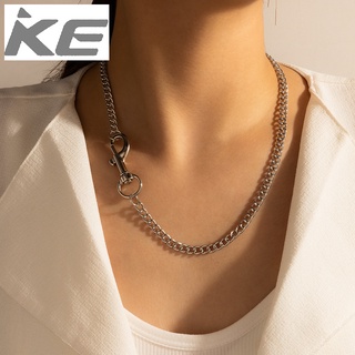 Simple metal necklace jewelry Hip-hop punk chain necklace twist chain buckle single necklace f