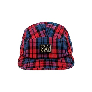 OBEY หมวกรุ่น TARTAN 5 PANEL สี RED