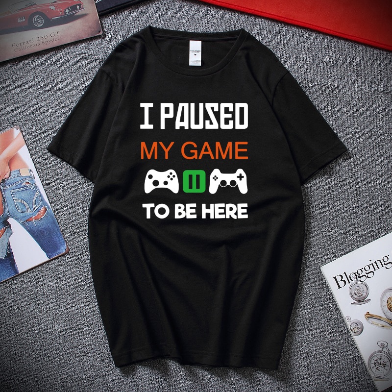 ผู้ชายเสื้อ-gamer-เสื้อยืดฉันหยุดเกมของฉันที่จะอยู่ที่นี่ท็อปส์ซูที่น่าสนใจเล่นคอมพิวเตอร์ทีที่-dr