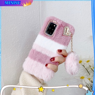 เคสโทรศัพท์มือถือ ประดับขนปุยน่ารัก ให้ความอบอุ่น สําหรับ Samsung Galaxy Note 9 10 Plus Note 20 Ultra A11 A21S A31 A10 A20 A30 A50 A50S A30S A70