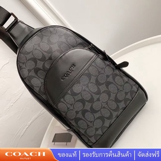 Coach F39942 ผู้ชาย กระเป๋าคาดเอว หนัง PVC