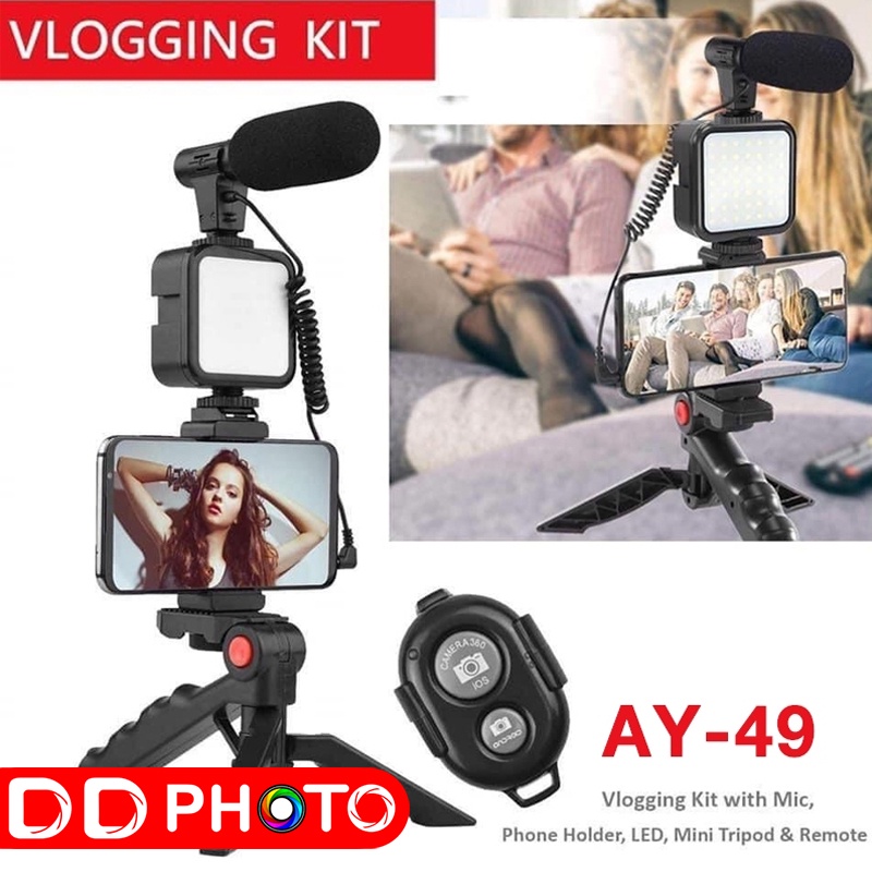 Video making kit AY-49 อุปกรณ์พร้อมถ่าย Vlog | Shopee Thailand