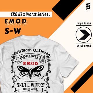T-shirt  เสื้อยืด ผ้าฝ้าย พิมพ์ลาย Crows X Carst Emood Evil Moth Of Dead ยุค 30s สําหรับผู้ชายS-5XL