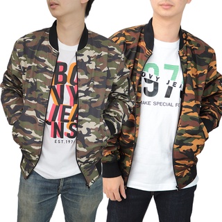 BOVY-JACKET BJ7171 -เสื้อแจ็คคอจีนเก็ตลายคาโม่ น้ำตาล,ส้มคาโม่