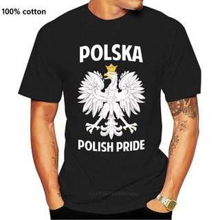 เสื้อยืดcalandfashionใหม่ เสื้อยืดผ้าฝ้าย 100% พิมพ์ลาย Poland Polska Polish Pride Proud Eagle ระบายอากาศ สําหรับผู้ชายS