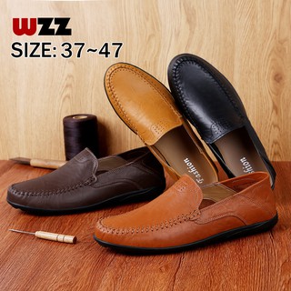 สินค้า READY STOCK WZZ รองเท้าหนัง ลำลอง สำหรับผู้ชาย ขนาด 37-47