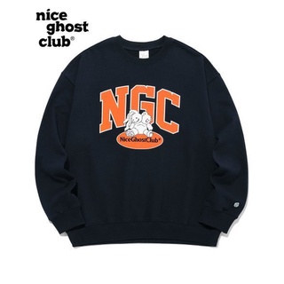 ALAND เสื้อยืด NICE GHOST CLUB รุ่น BUNNYBEAR COLLEGE LOGO SWEATSHIRTS สีกรมท่า