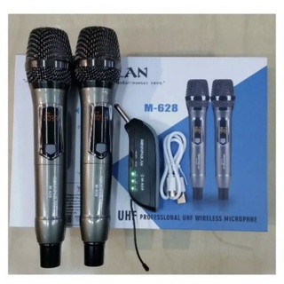 ไมค์โครโฟน Sound Milan ไมค์โครโฟนไร้สาย ไมค์ลอยคู่ รุ่น M-628 UHF แท้ Wireless Microphone