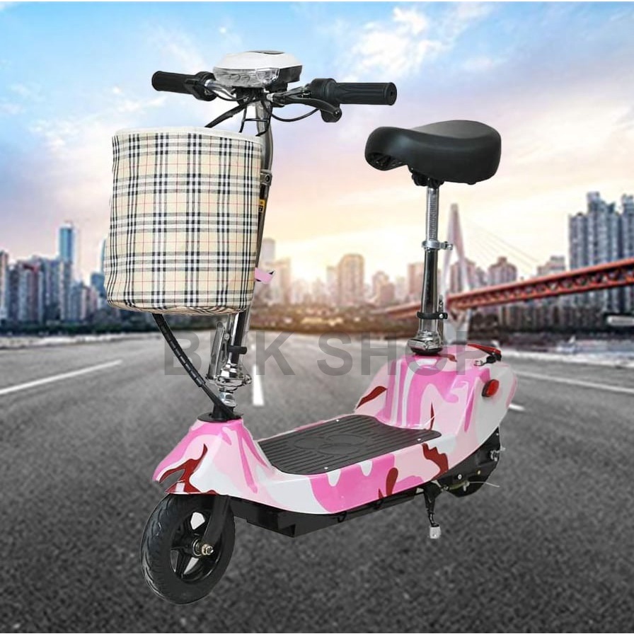 ใหม่-สกู๊ตเตอร์ไฟฟ้า-electric-scooter-24v-ไฟหน้า-led-สกูตเตอร์ไฟฟ้า-e-scooter-มอเตอร์-350w-รองรับน้ำหนัก-150-กิโลกรัม