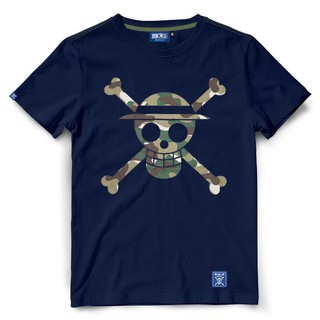 ROUND คอลูกเรือDextreme T-shirt DOP-903 เสื้อยืดวันพีซ ลาย Military Icon Luffy-4XL