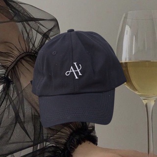 AHC000 Logo cap - Black  หมวกผ้าคอตตอนสกรีนโลโก้