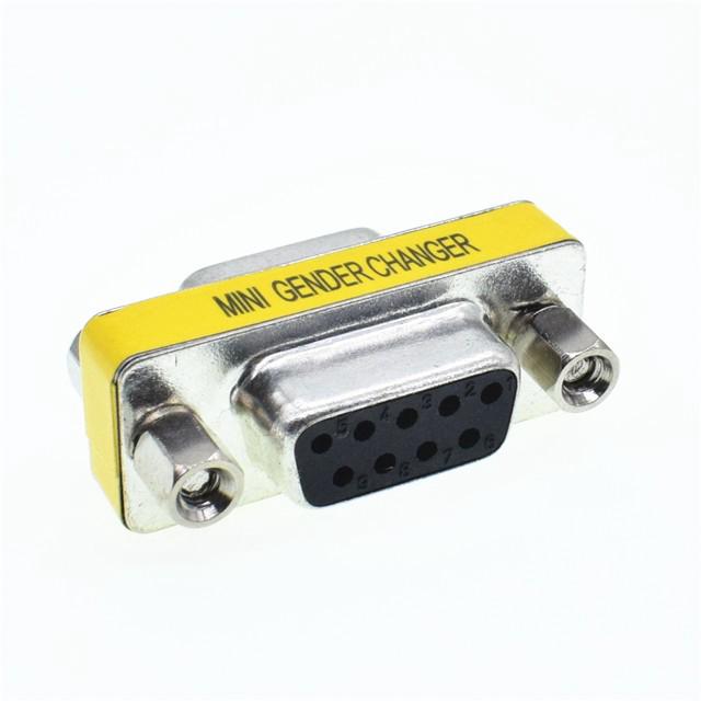 DB9 Female to Female Mini Gender Changer Adapter RS232 Serial Connector