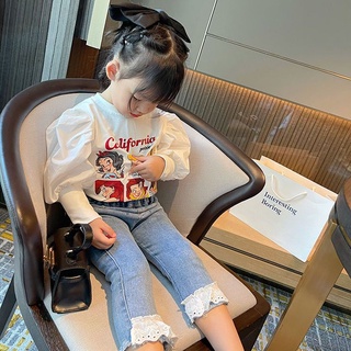 [Babycat] พร้อมส่ง ใหม่ เสื้อยืดแขนยาว แขนพัฟ แฟชั่นฤดูใบไม้ร่วง สไตล์เกาหลี ญี่ปุ่น สําหรับเด็กผู้หญิง 2022