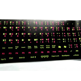 ภาพขนาดย่อของภาพหน้าปกสินค้าสติกเกอร์คีย์บอร์ด เรืองแสงU018 ภาษาไทย อังกฤษ / Thai English Keyboard sticker สติ๊กเกอร์ภาษาไทย จากร้าน thongyut บน Shopee ภาพที่ 2