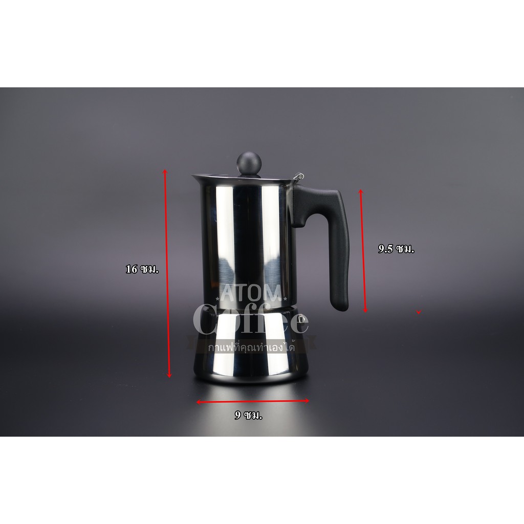 ภาพหน้าปกสินค้าMoka Pot ATOM COFFEE รุ่น สแตนเลส 4 Cup จากร้าน atom_coffee บน Shopee