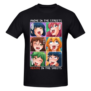 เสื้อยืดHentai Ahegao Hentai In The Sheets Ecchi Anime T shirt Harajuku Clothing T-shirt Cotton Sweatshirts Graphics Tsh
