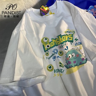 เสื้อยืดแขนสั้น ทรงหลวม ขนาดใหญ่ สไตล์เกาหลี สําหรับผู้ชาย และผู้หญิง