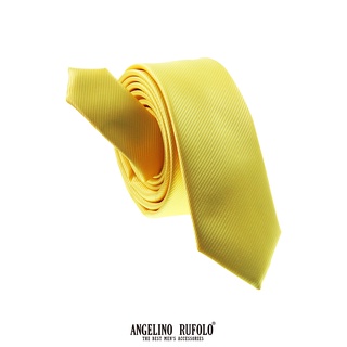 ANGELINO RUFOLO Necktie(NTSL-พท.009) เนคไทผ้าไหมทออิตาลี่คุณภาพเยี่ยม ดีไซน์ Plain Necktie  สีเหลือง/ครีม/เขียว/เทอควอย