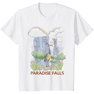 เสื้อยืดผ้าฝ้ายพรีเมี่ยม เสื้อยืด พิมพ์ลายดิสนีย์ Pixar Up Kevin Greetings From Paradise Falls สําหรับผู้ชาย