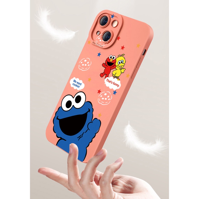 เคสโทรศัพท์มือถือ-ขอบสี่เหลี่ยม-ลายมอนสเตอร์คุกกี้-elmo-สําหรับ-samsung-galaxy-s22-plus-note-20-ultra-s21-fe-s20