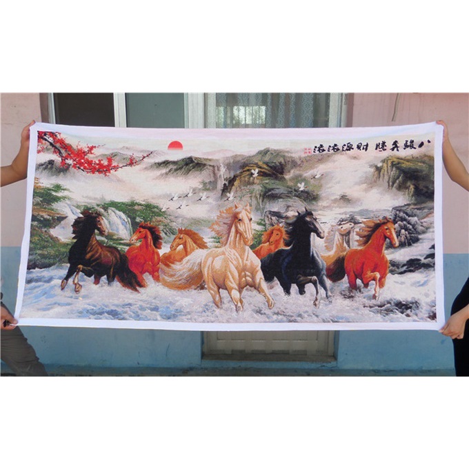 มี 21 ลาย) ครอสติชพิมพ์ลาย ม้า แปดอาชา ภาพมงคล สัญลักษณ์แห่งความสำเร็จ (Eight  horse Cross stitch kit) | Shopee Thailand
