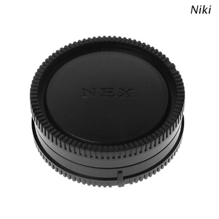 ภาพหน้าปกสินค้าNiki Rear Lens Body Cap Camera Cover Anti-dust 60mm E-Mount Protection Plastic Black for Sony A9 NEX7 NEX5 A7 A7II ที่เกี่ยวข้อง