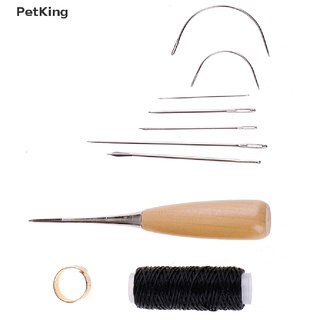 PetKing☀ 1Set Leather Sewing Needles Stitching Awl Needle Thread Thimble Shoe Repair Tool .