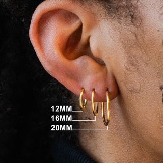 8-20 มม. สีทอง ขนาดเล็ก ห่วงต่างหู สเตนเลส วงกลม กอด สําหรับผู้หญิง ผู้ชาย ต่างหู กระดูก หัวเข็มขัด เครื่องประดับแฟชั่น