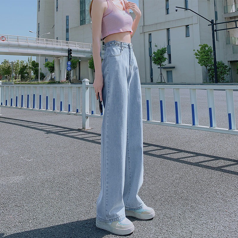 daduhey-womens-korean-style-waist-adjustable-high-waist-wide-leg-straight-loose-jeans-slim-mop-pants