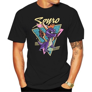 เสื้อยืดลําลอง แขนสั้น คอกลม พิมพ์ลายการ์ตูนโลโก้ Spyro สไตล์เรโทร สําหรับผู้ชาย