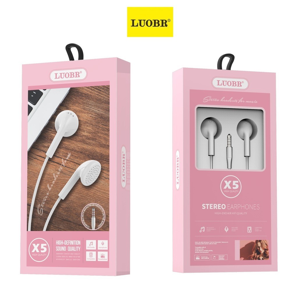 ราคาและรีวิวหูฟังสโมทอล์ค LUOBR X5/B18 หูฟังมีสาย เสียงดี ราคาาถูก แบรนด์ LUOBR แท้100%