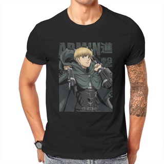 เสื้อยืดผ้าฝ้ายพิมพ์ลายขายดี เสื้อยืดคอกลม ผ้าฝ้าย พิมพ์ลาย Attack on Titan Shingeki no Kyojin Armin Arlert สไตล์พังก์ ส