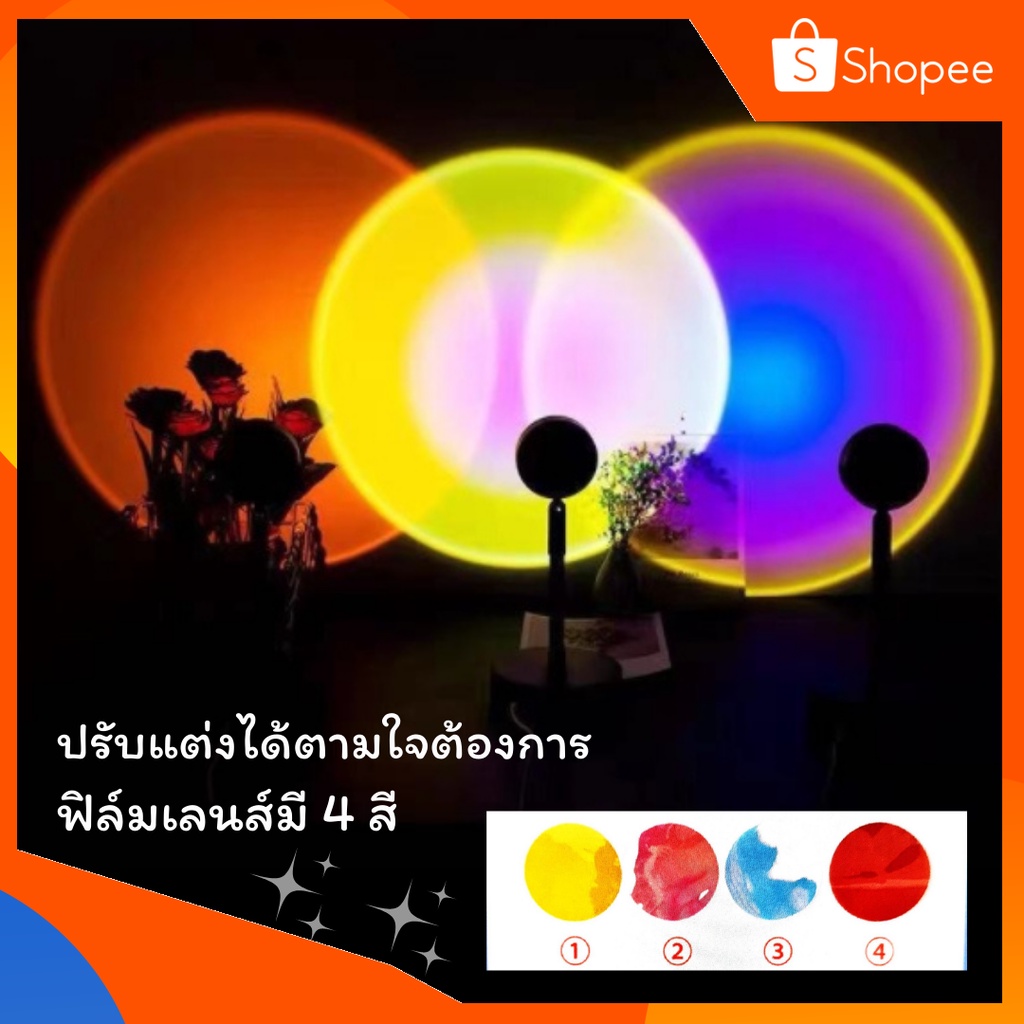 ขายดี-โคมไฟ-โคมไฟโรเซ่-ฟิล์มเลนส์มี-4-สี-ในชิ้นเดียว-ไฟ-led-ไฟถ่ายรูป-พรอพถ่ายรูป