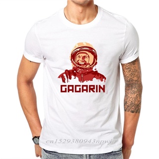 เสื้อยืดแขนสั้นลําลอง พิมพ์ลาย Hipster Yuri Gagarin CCCP Russian USSR Soviet Union Man Moscow Russia สีขาว สําหรับผู้ชาย