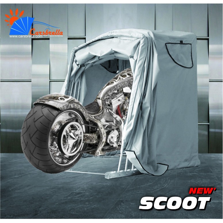 โรงจอดพับเก็บได้-เต็นท์จอดรถพับเก็บได้-carsbrella-รุ่น-scoot-สำหรับรถมอเตอร์ไซค์ขนาดเล็ก-กลาง