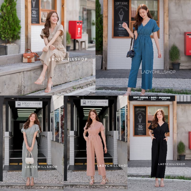 ภาพหน้าปกสินค้าLadychill Jumpsuit จั้มสูทขายาวคอวี จากร้าน ladychillshop1 บน Shopee