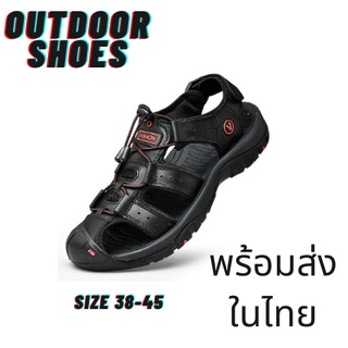 รองเท้าเดินป่า สาย แคมป์ปิ้ง เกาะยึดแน่นระบายอากาศดี ไปได้ทุกที่พื้นใส่สบายไม่อับ สินค้า สีดำ พร้อมส่งในไทย