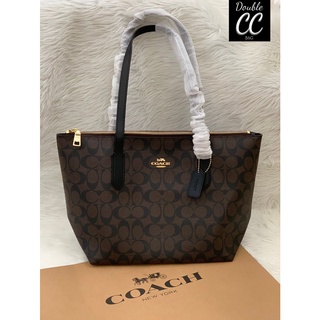 (แท้ 💯%‼) Coach 4455 ZIP TOP TOTE IN SIGNATURE CANVAS