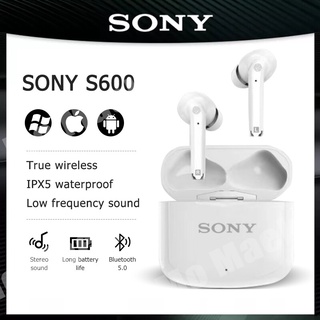 สินค้า Sony S600 หูฟังบลูทูธไร้สาย ลดเสียงรบกวน ขนาดเล็ก สเตอริโอ พร้อมไมโครโฟน กล่องชาร์จ สําหรับ Samsung Huawei Xiaomi