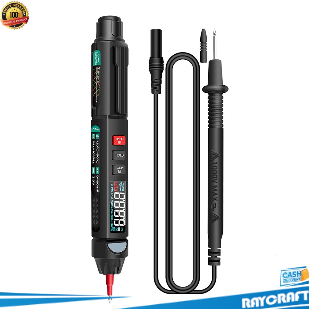 ปากกาทดสอบแรงดันไฟฟ้ามัลติมิเตอร์แบบดิจิตอล - A3008 raycraft | Shopee ...