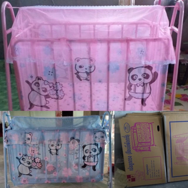 เปลลูกกรงลายหมี-baby-cradle-nf-สำหรับเด็กแรก-2ขวบ