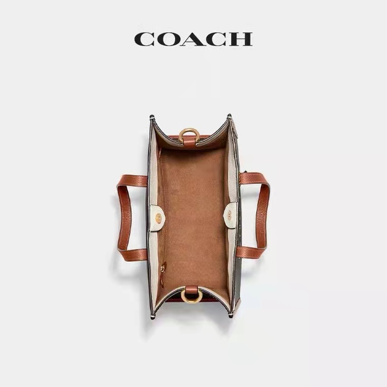 outlet-ส่วนลด-coach-c8458-กระเป๋าสตรีแฟชั่นคลาสสิกหนังทั้งหมดกระเป๋าโท้ตขนาดเล็กที่สวยหรูทุกแมทช์กระเป๋าถือเทรนด์