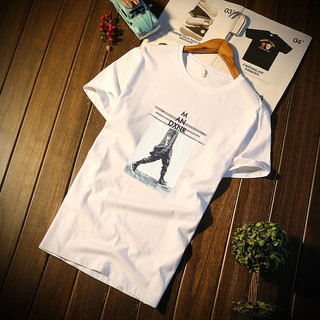 แขนสั้นสลิมฟิตสไตล์เกาหลีสำหรับผู้ชายTเสื้อยืดbottomingเสื้อคอกลมครึ่งแขนผ้าฝ้ายเสื้อยืดอินเทรนด์ท็อปส์