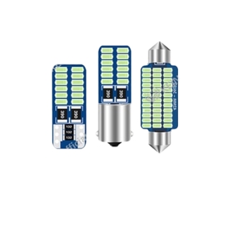 Kein T10 หลอดไฟ Led W5W Festoon 31 มม. 36 มม. 39 มม. 41 มม. C3W C5W แผงไฟภายในรถยนต์ หลอดไฟโดม ป้ายทะเบียน ส่วนประกอบภายใน ที่จอดรถ 3014 24SMD โคมไฟ Led รถจักรยานยนต์อัตโนมัติ