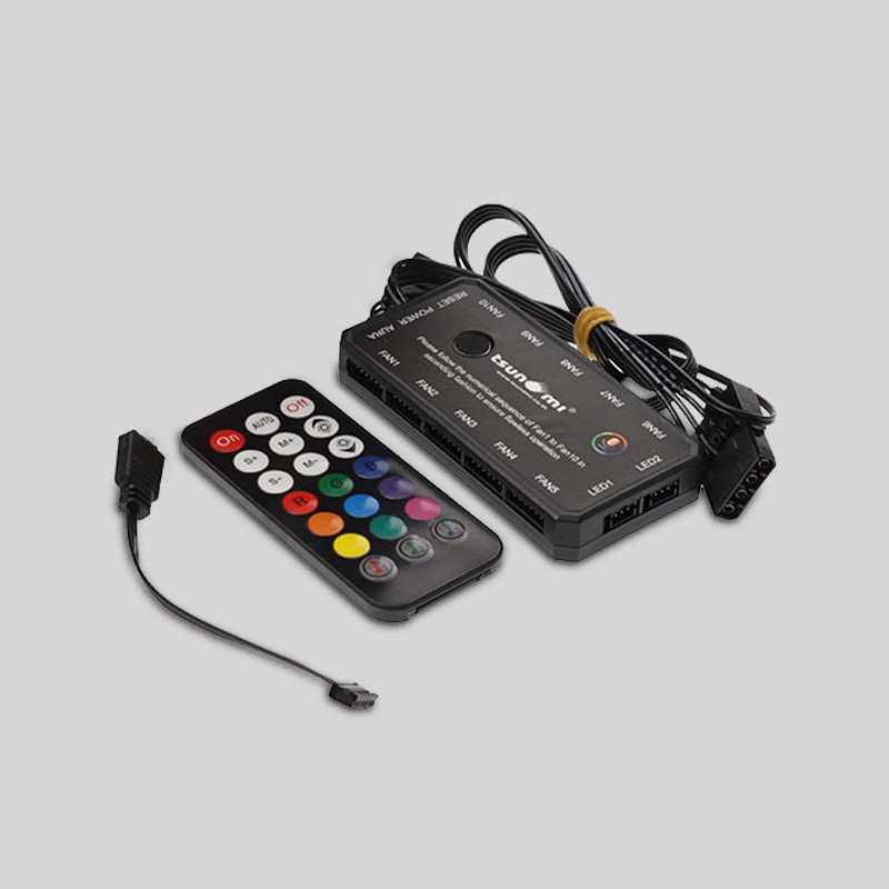 ภาพหน้าปกสินค้าTSUNAM Protector Series ARGB Fan remote & Hub Kit กล่องควบคุมไฟพัดลมพร้อมฟังค์ชั่นเปลี่ยนสีโหมดไฟ RGB ตามเสียง จากร้าน stopman067 บน Shopee