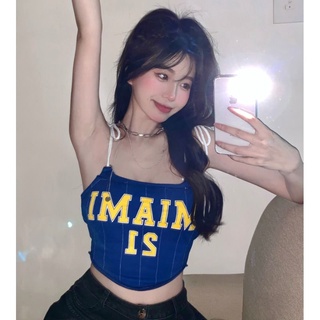 💖Akaqi✨สไตล์ยุโรปและอเมริกาเรโทรสั้นเสื้อชั้นในสาวร้อนออกแบบความรู้สึกโพรงสวมใส่กับท็อปส์ซูด้านใน